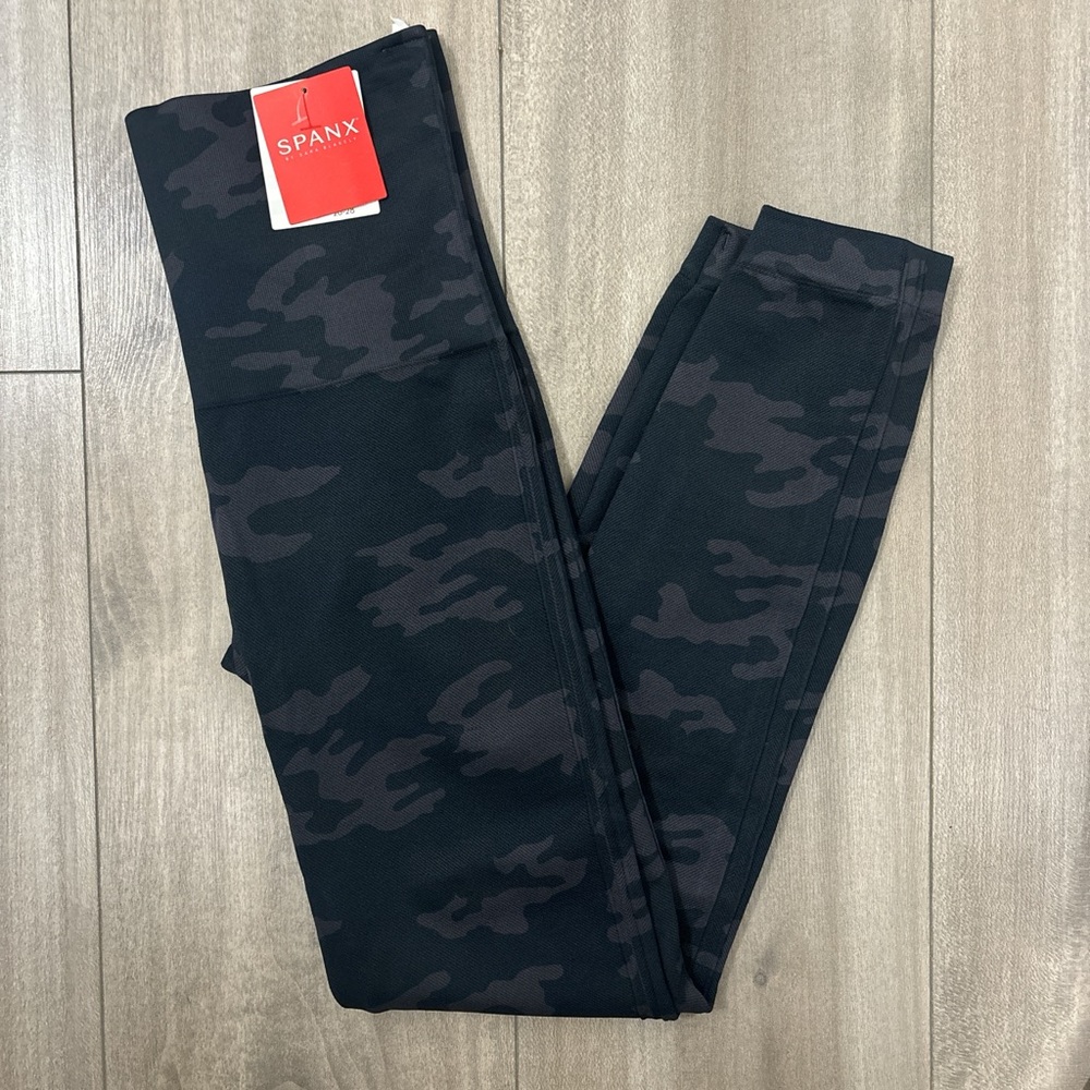Spanx Black Camouflage Leggings